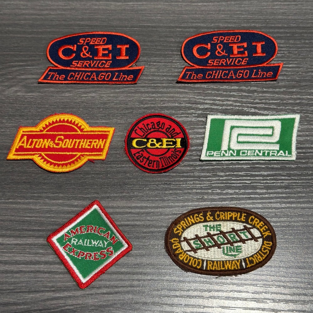 Vintage‎ Railroad Patch Lot of 7 C&EI Penn Central Alton Southern Railway Train